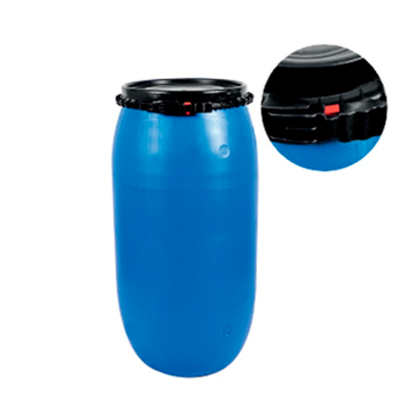 BIDÓN REDONDO CON TAPA Y SUNCHO 170 LT.