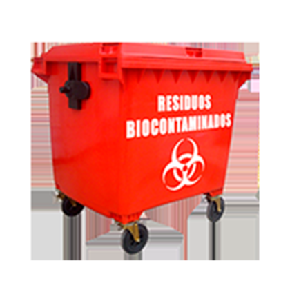 CONTENEDOR  1100 LTS C/RUEDAS Y LOGO ECOLOGICO