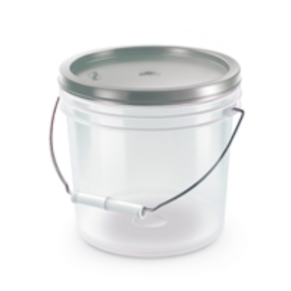 BALDE  TRANSPARENTE  4 LT – 1 GALÓN COMERCIAL C/TAPA COLOR